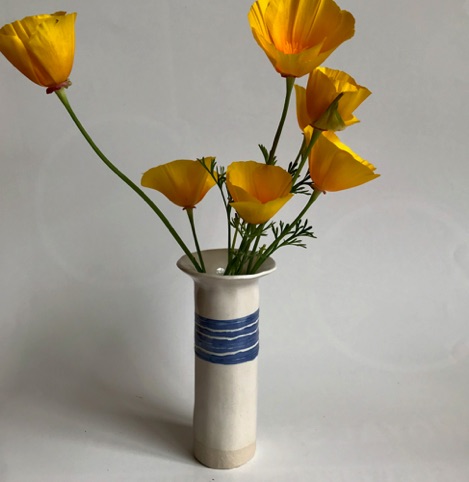 Small tube vase horizontal blue £17.50